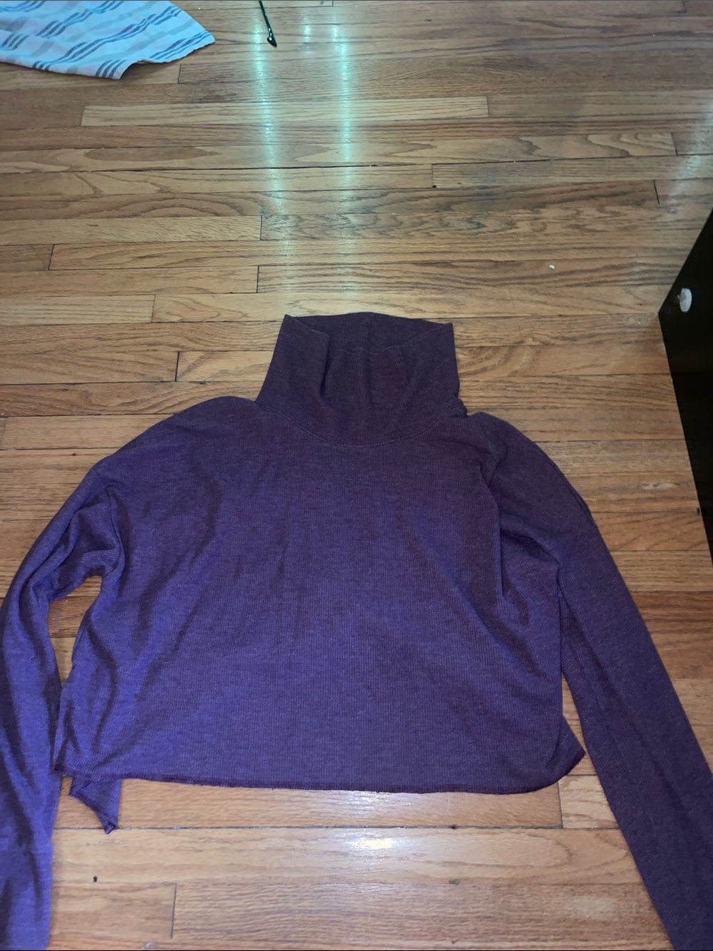 American Eagle Outfitters Purple Cropped Turtleneck Sweater